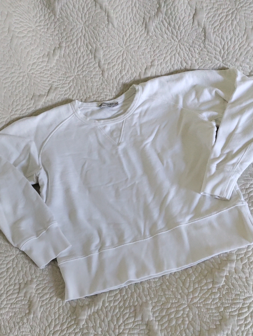 All Saints White French Terry Crewneck Sweatshirt Medium
